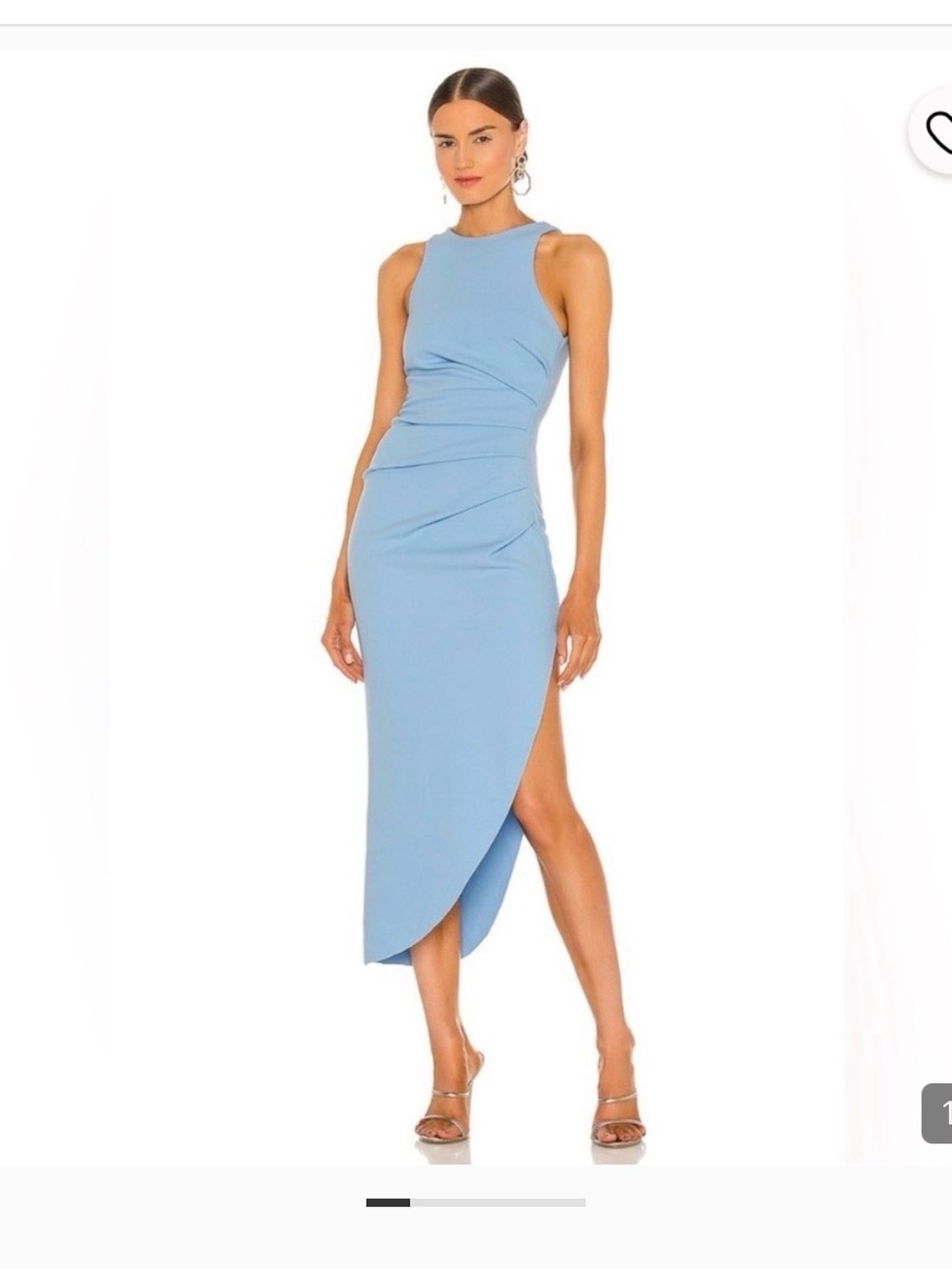 MISHA COLLECTION Powder Blue Asymmetric High-Low Midi Dress